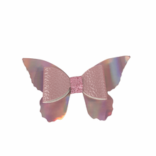Load image into Gallery viewer, Butterfly bow clip - holographic pink