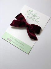 Load image into Gallery viewer, Large Velvet Bow Clip | Plum