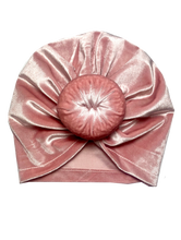 Load image into Gallery viewer, Velvet Top Knot Turban | Light Pink