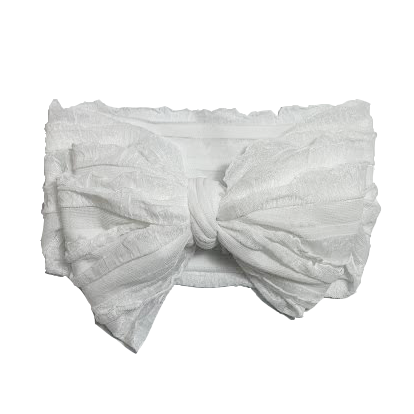 Ruffle Bow Headband Wrap | Snow