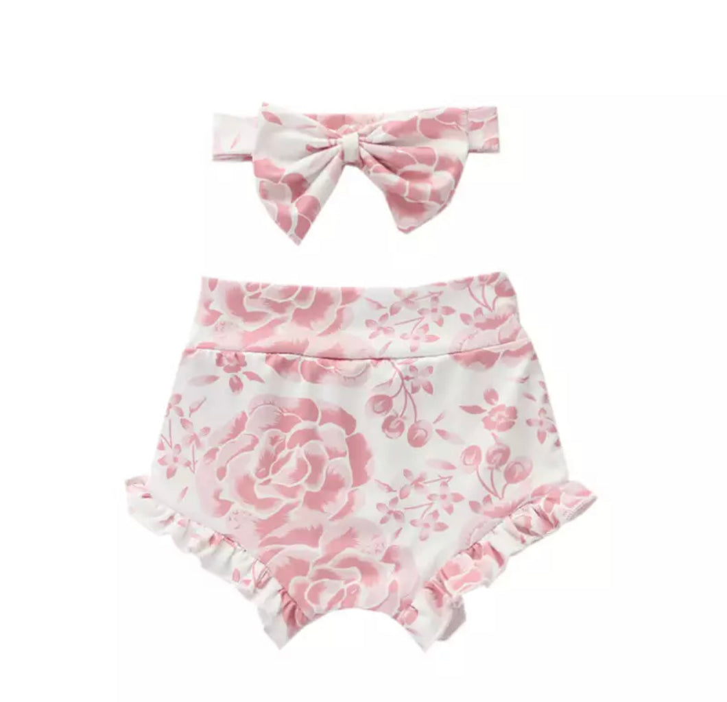 Bloomers & Bow Set | Rose