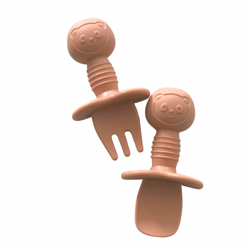 Silicone cutlery set - Clay