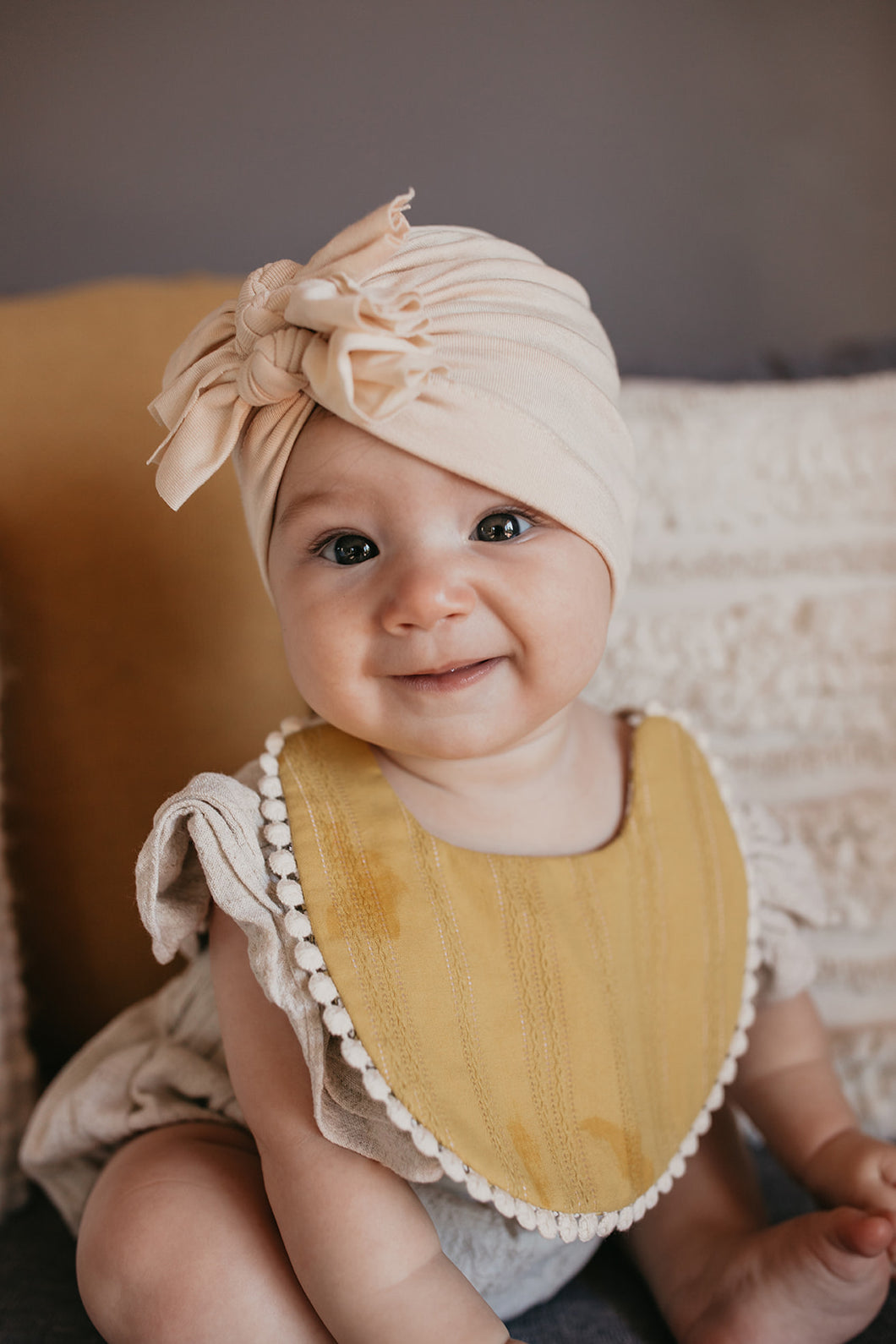 Three Bow Turban | Cream