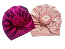 Load image into Gallery viewer, Velvet Top Knot Turban | Magenta
