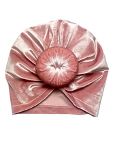 Load image into Gallery viewer, Velvet Top Knot Turban | Light Pink
